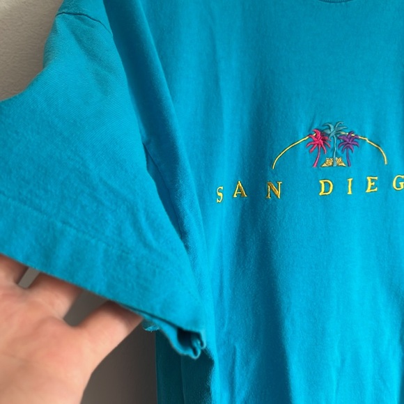 Vintage San Diego T-Shirt / XXL / Single Stitch / 90s / Teal - Picture 5 of 5